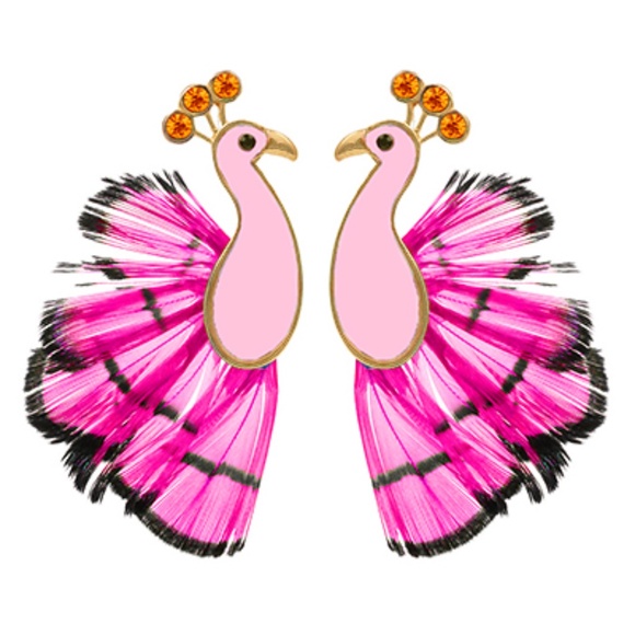 Peacock w/ Feather Earrings